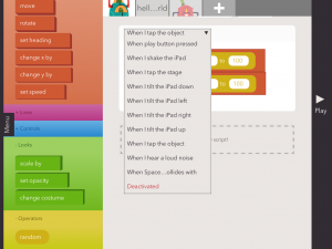 Hopscotch looks similar to Scratch in many ways