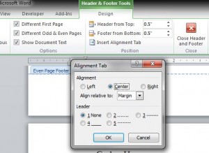 alignment tabs