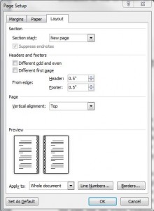 header footer setup